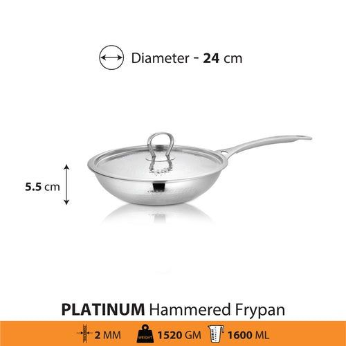 SHRI & SAM JHC-1942-240-H PLATINUM FRY PAN 24CM