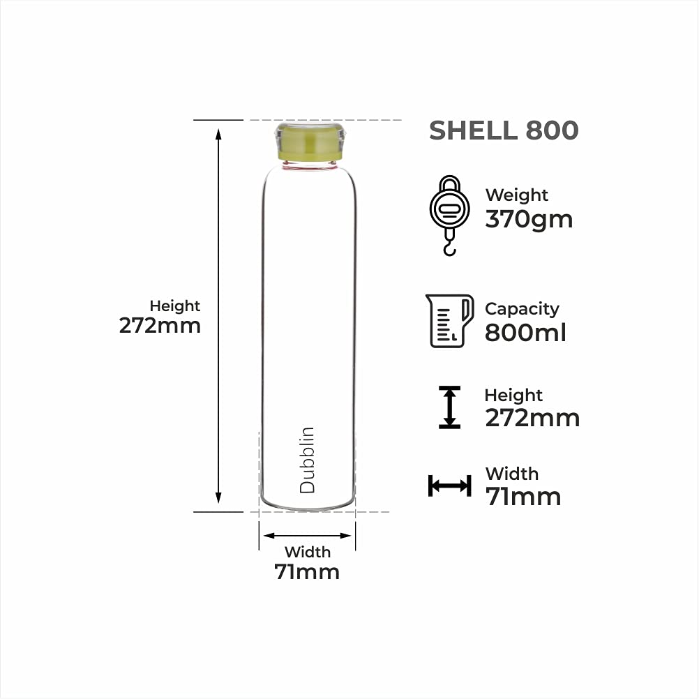 DUBBLIN SHELL BOROSILICATE GLASS BOTTLE 800ML