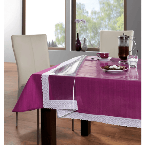 FREELANCE 60*108 TABLE COVER CLEAR WITH LACED