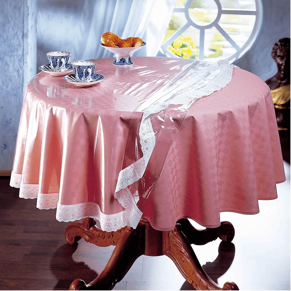 FREELANCE 60ROUND TABLE COVER CLEAR WITH LACED