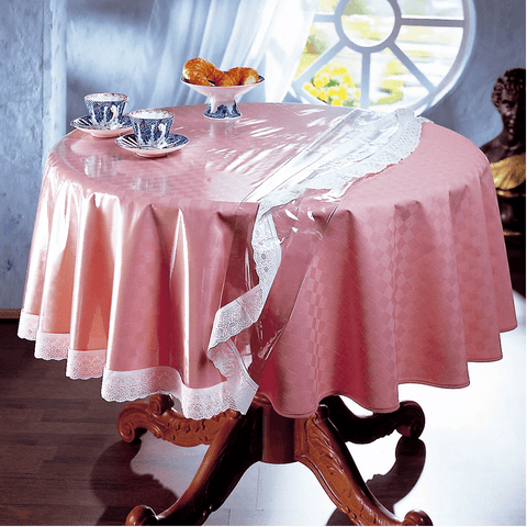 FREELANCE 60ROUND TABLE COVER CLEAR WITH LACED